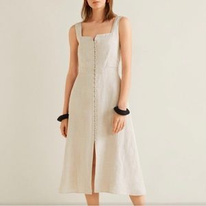 Mango linen blend venice dress